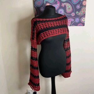 Boho Crochet Bell Sleeve Top