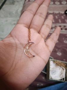 Crescent Moon Resin Necklace Pendant
