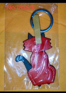 Imported Pure Leather CAT/MEOW/KITTEN Keychain