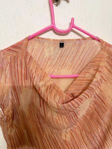 y2k cowl neck asymmetrical draped Top 🍑