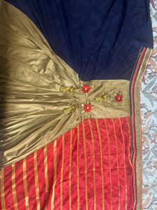 Party wear saree with designer pleates