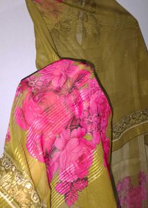 navratri heavy Dupatta net sequence green red