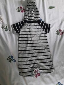 Free Delivery!!Striped Hooded Romper