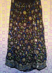 Boho Embroidered Midi Skirt