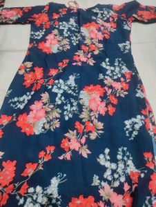 [new piece]Navy Floral Print Kurta