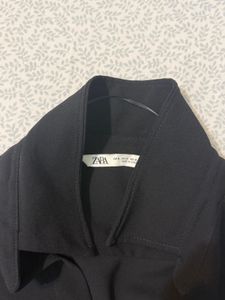 Zara Black Collared Blouse