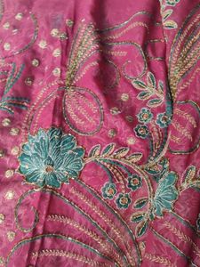 Embroidered georgette shiffon Saree n blouse 🇱🇻