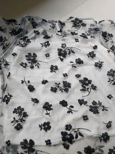 Sheer Floral Mesh Top with Camisole