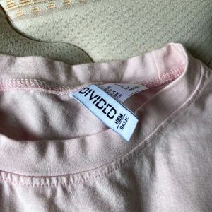 Basic H&amp;m baby Pink fitted T-Shirt