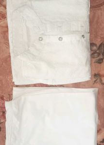 White Embroidered Kurta Pajama Set