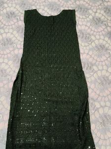 Dark Green Embellished Kurta