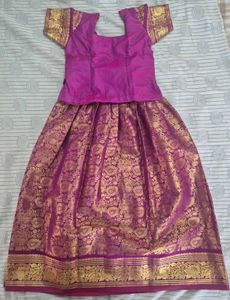 Purple & Gold Silk Lehenga Choli - New