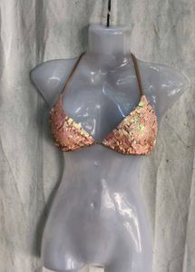I. Sparkling Sequin Bikini Top