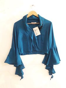 Blue Cropped Tops & Tunics(Women)