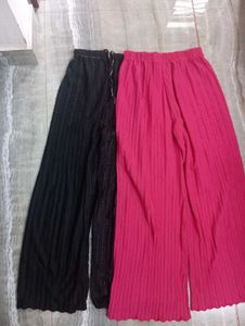 combo of Stylish Palazzos (Black & Pink)