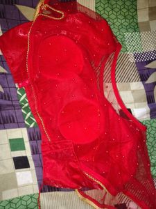 Stunning Red Embellished Blouse