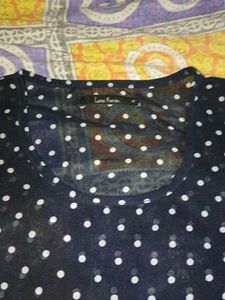 Chic Navy Polka Dot Top