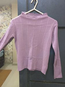 Ribbed Mock Neck Top