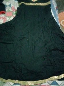 Elegant Black &amp; Gold Anarkali Suit