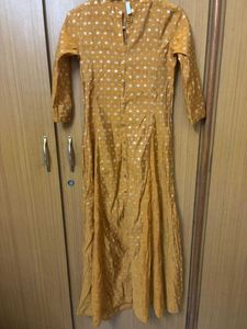 Mustard Printed Kurti Dress