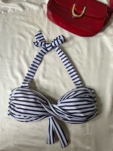 Striped Halter Bikini Top