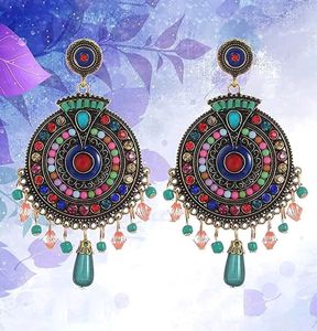 Bohemian Beaded Statement Earrings