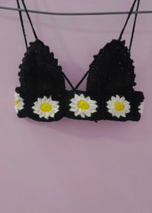 trending crochet flower bralete