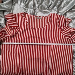 Red And White Tunic Top(Women's)