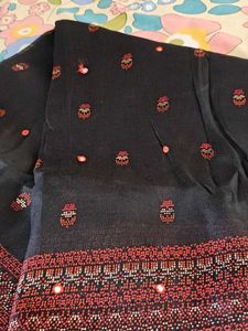 Elegant Black Embroidered Saree