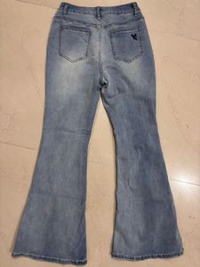 High Waist Embroidered Flare Jeans