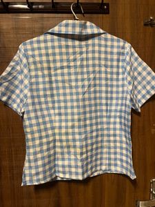 Blue Gingham Crop Top