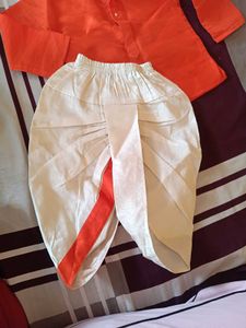 Orange Kurta with Dhoti Pants