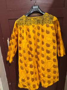 Vibrant Yellow Printed Kurta