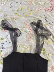Black Corset Ribbon Tie Shoulders