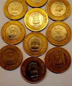 Set Of 10 Ten Rupee Coins