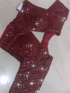 Maroon Sequin Blouse
