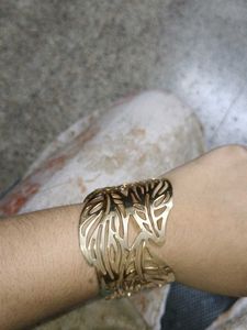 Ornate Gold Tone Cuff Bracelet