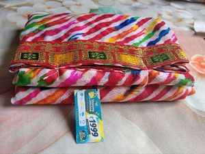 Vibrant Striped Saree
