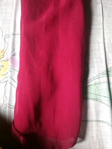 Elegant Red Chiffon Scarf