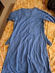 Blue Kurta with Black Bottom Set