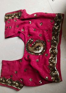 Heavy magenta colour Designer Saree with Heav