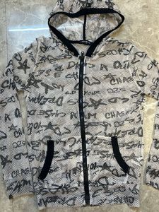 Graffiti Mesh Zip-Up Hoodie