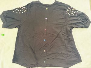 Black Kurta with Colorful Embroidery