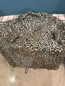 Zara Basic Leopard Print Top Medium Size