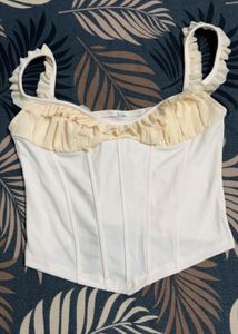 CLEARANCE SALE!! Cream Corset Top with Ruffles