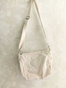 Pinteresty Cream Crossbody Bag with Flower Detail