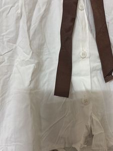 Cute White Ruffled Collar Top