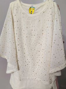 Sparkly Cream Top