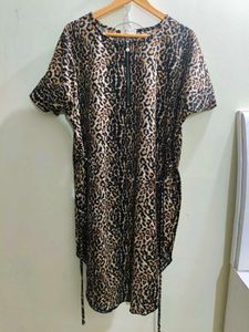 Leopard Print Short Sleeve Dress