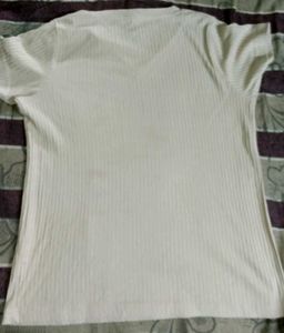 Ribbed V-Neck T-Shirt